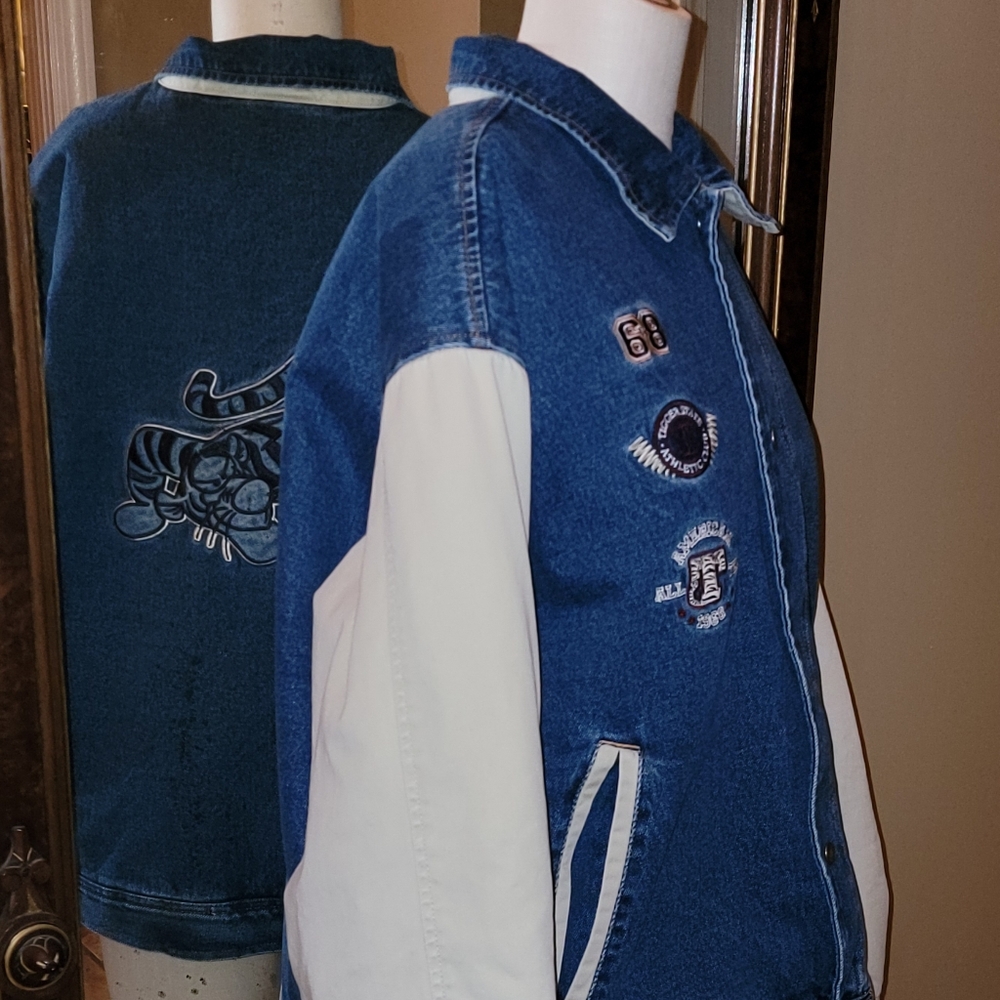 Vintage Disney Denim Tigger Varsity / BOMBER Jacke M